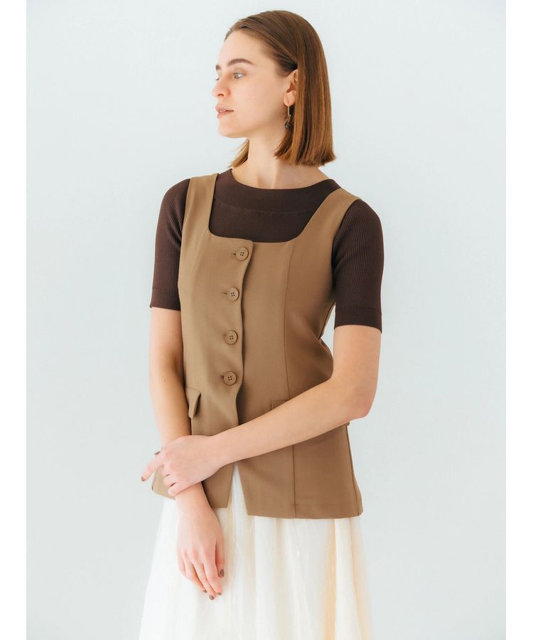 YECCA VECCA「リネンライクビスチェベスト」|ベスト・ジレ|