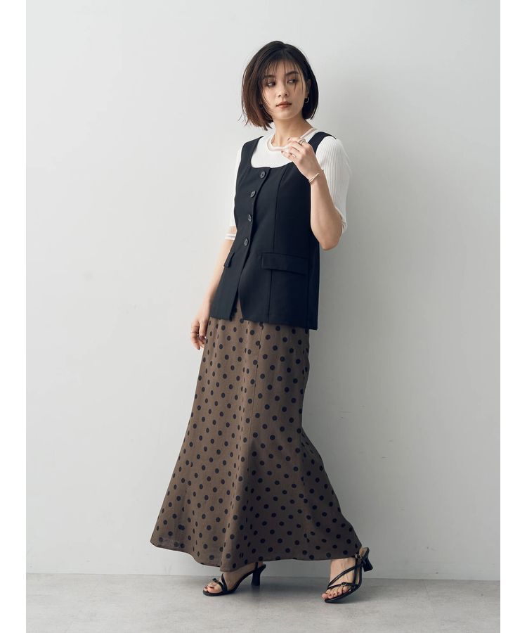 YECCA VECCA「リネンライクビスチェベスト」|ベスト・ジレ|