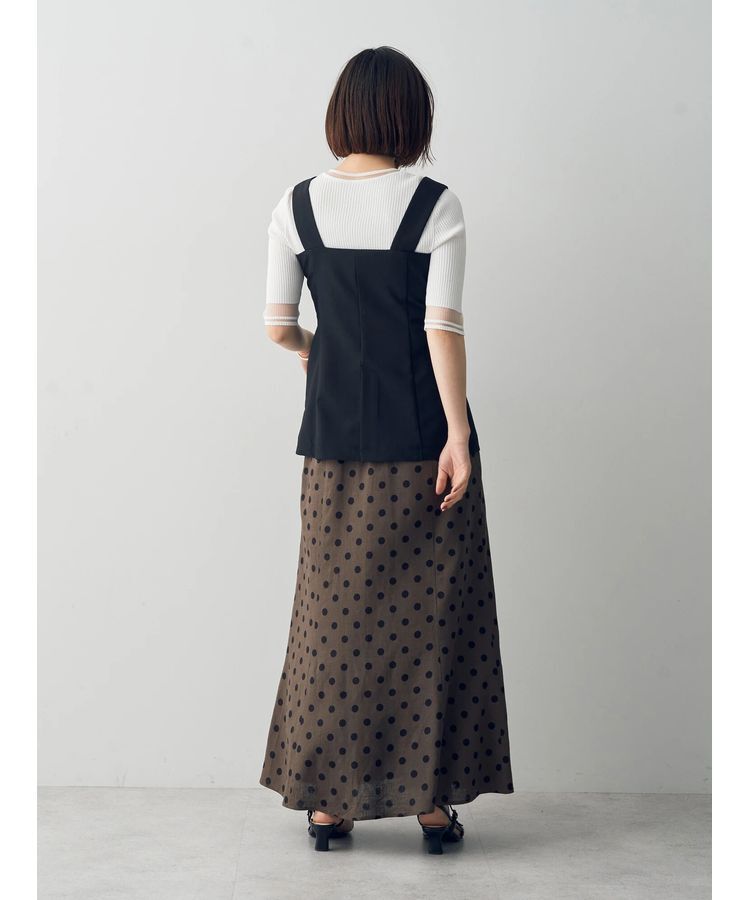 YECCA VECCA「リネンライクビスチェベスト」|ベスト・ジレ|