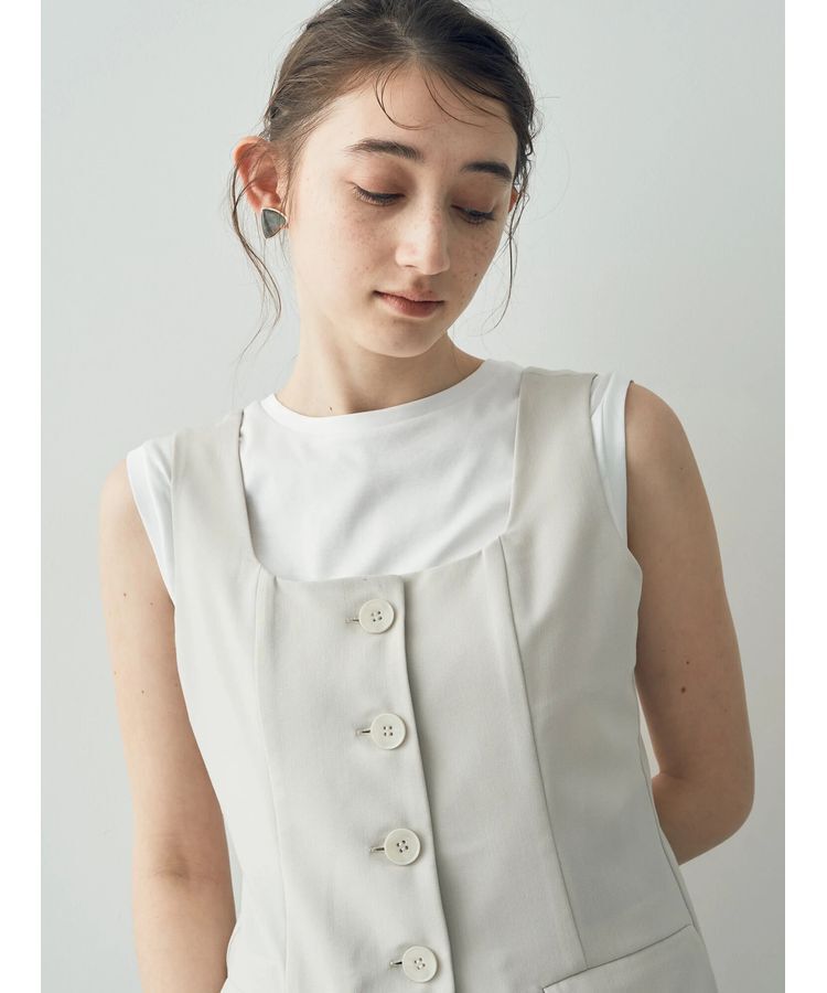 YECCA VECCA「リネンライクビスチェベスト」|ベスト・ジレ|