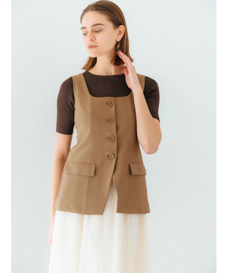 YECCA VECCA「リネンライクビスチェベスト」|ベスト・ジレ|