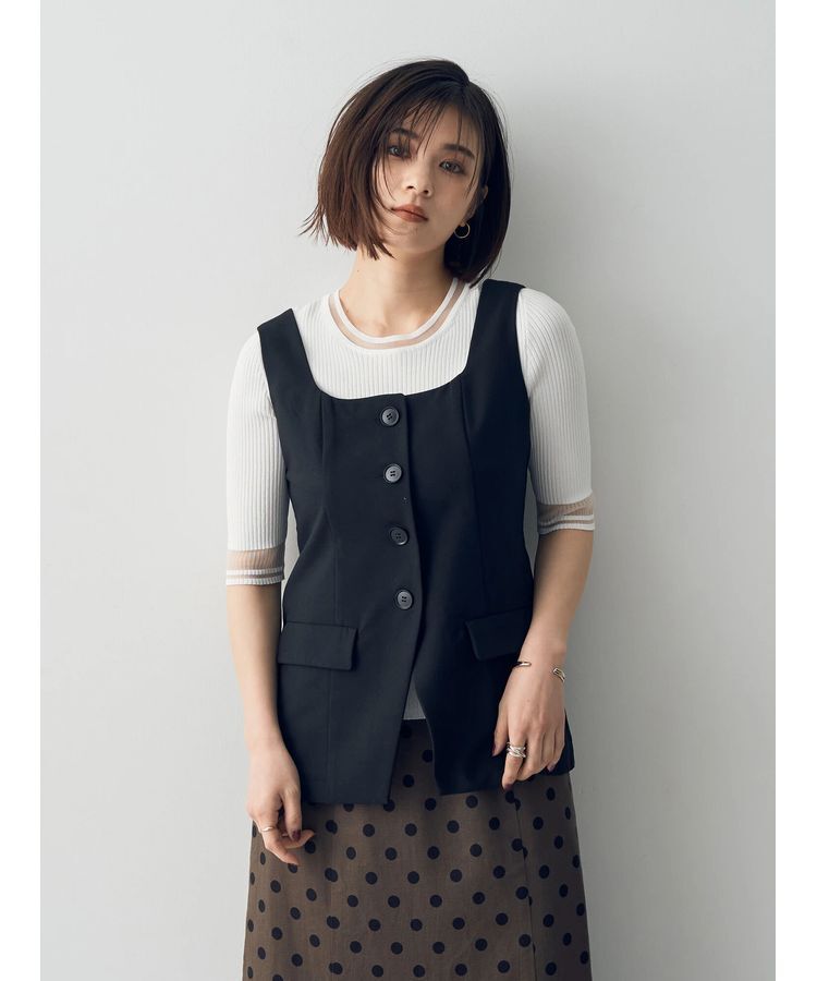 YECCA VECCA「リネンライクビスチェベスト」|ベスト・ジレ|