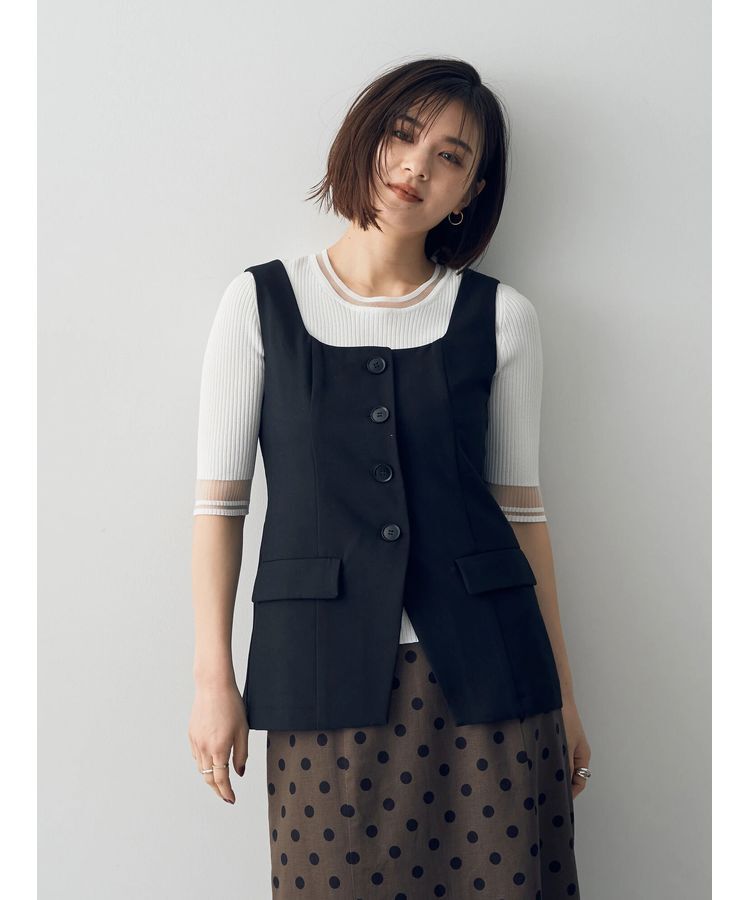 YECCA VECCA「リネンライクビスチェベスト」|ベスト・ジレ|