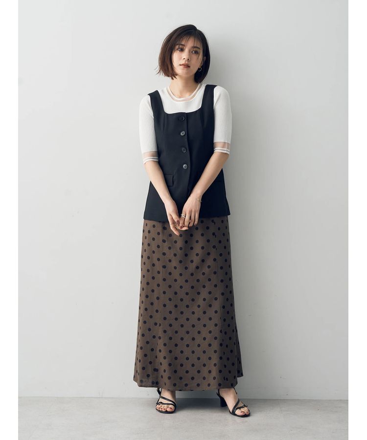 YECCA VECCA「リネンライクビスチェベスト」|ベスト・ジレ|