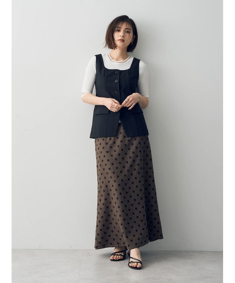 YECCA VECCA「リネンライクビスチェベスト」|ベスト・ジレ|