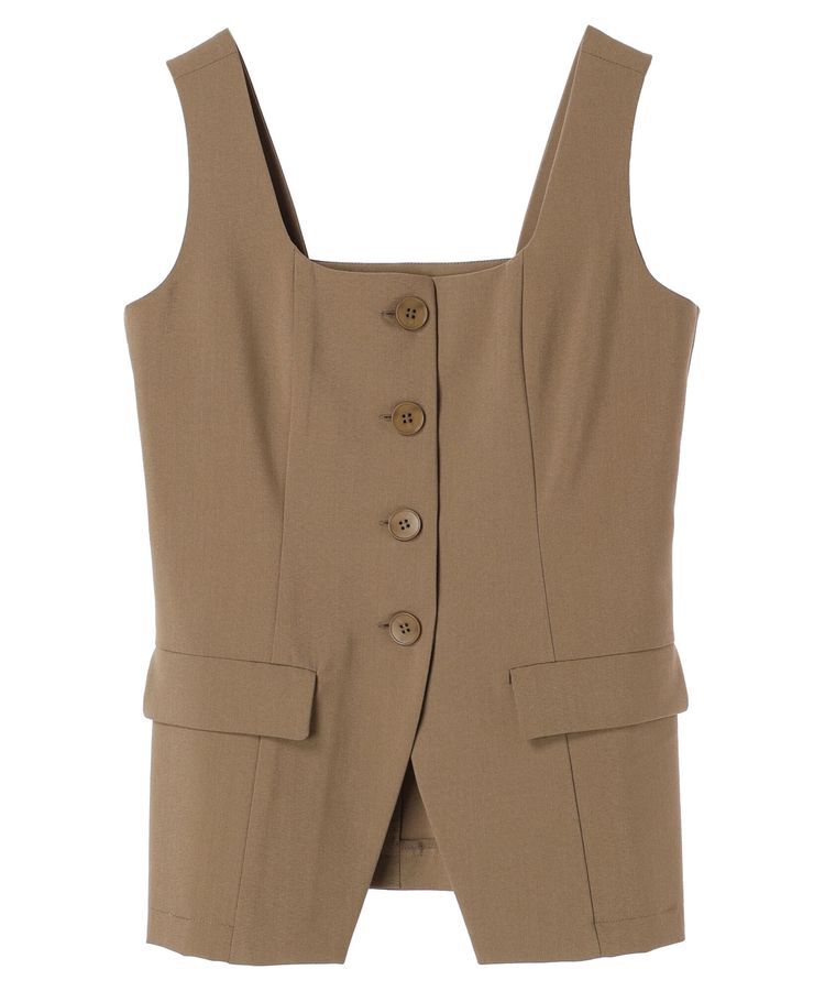 YECCA VECCA「リネンライクビスチェベスト」|ベスト・ジレ|