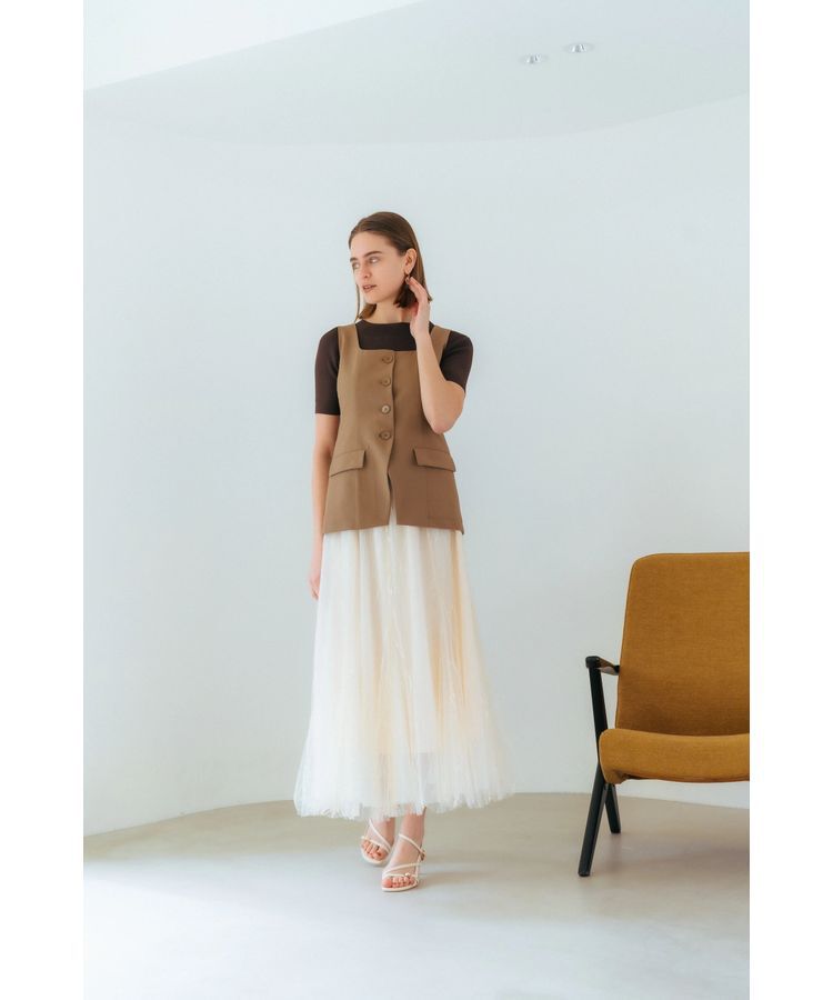 YECCA VECCA「リネンライクビスチェベスト」|ベスト・ジレ|