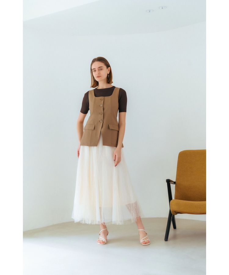 YECCA VECCA「リネンライクビスチェベスト」|ベスト・ジレ|