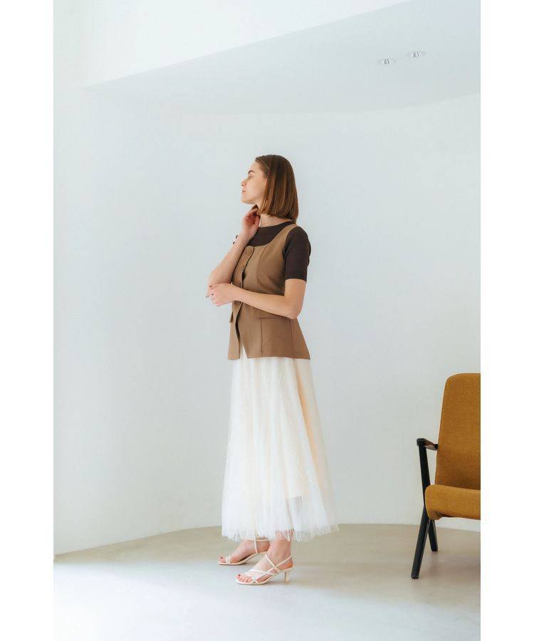 YECCA VECCA「リネンライクビスチェベスト」|ベスト・ジレ|