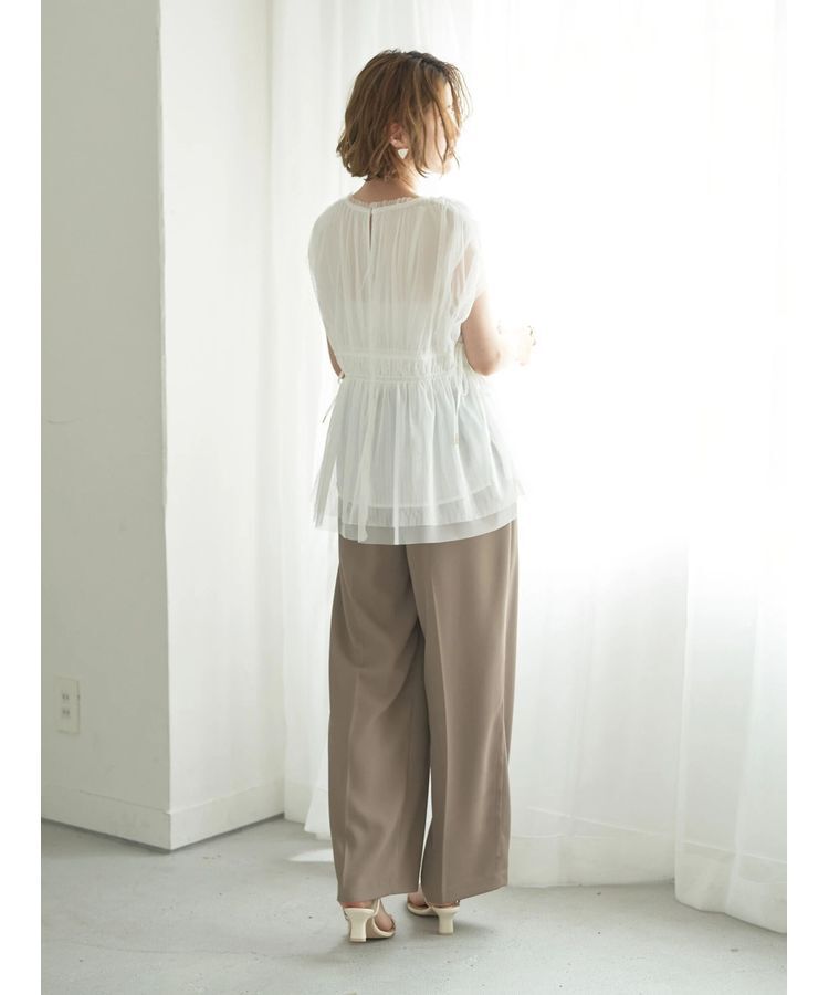 YECCA VECCA「チュールギャザーブラウス」|シャツ・ブラウス|