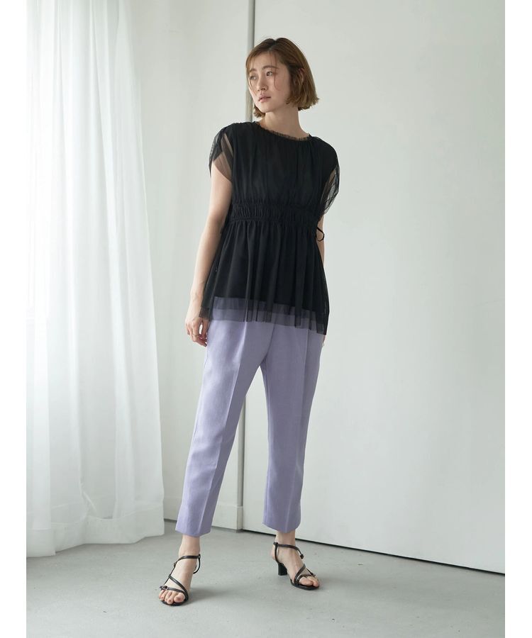 YECCA VECCA「チュールギャザーブラウス」|シャツ・ブラウス|