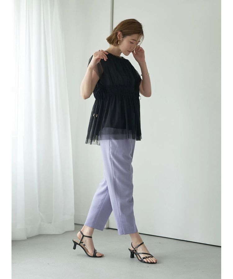 YECCA VECCA「チュールギャザーブラウス」|シャツ・ブラウス|