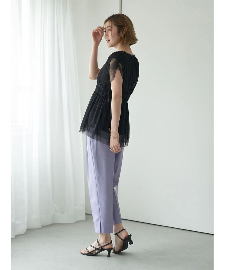 YECCA VECCA「チュールギャザーブラウス」|シャツ・ブラウス|
