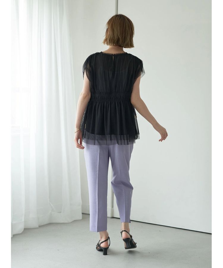 YECCA VECCA「チュールギャザーブラウス」|シャツ・ブラウス|