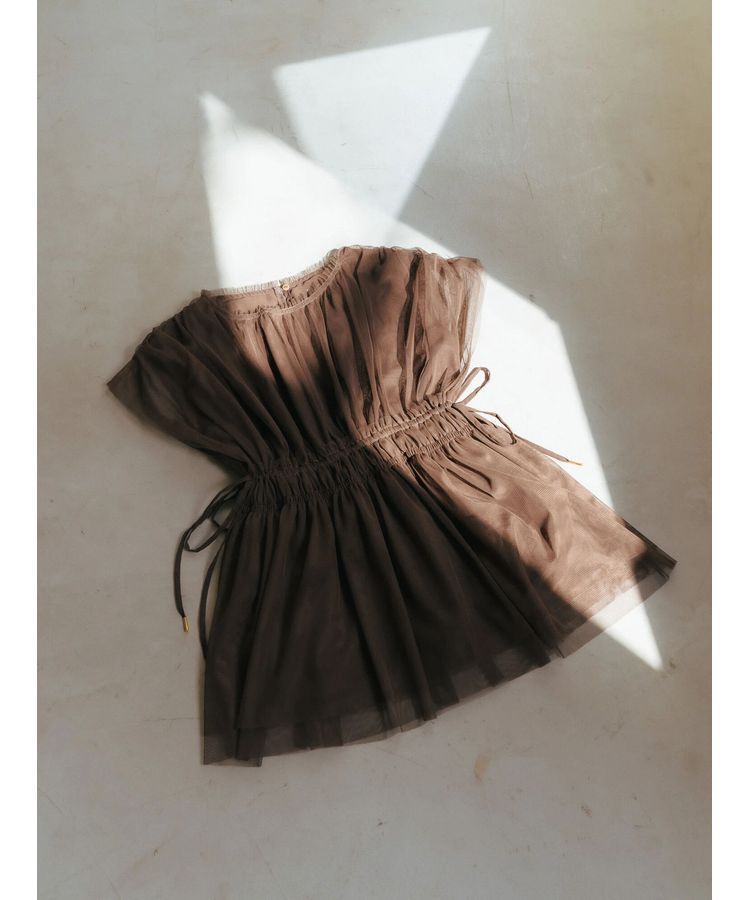 YECCA VECCA「チュールギャザーブラウス」|シャツ・ブラウス|