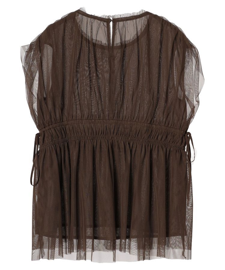 YECCA VECCA「チュールギャザーブラウス」|シャツ・ブラウス|