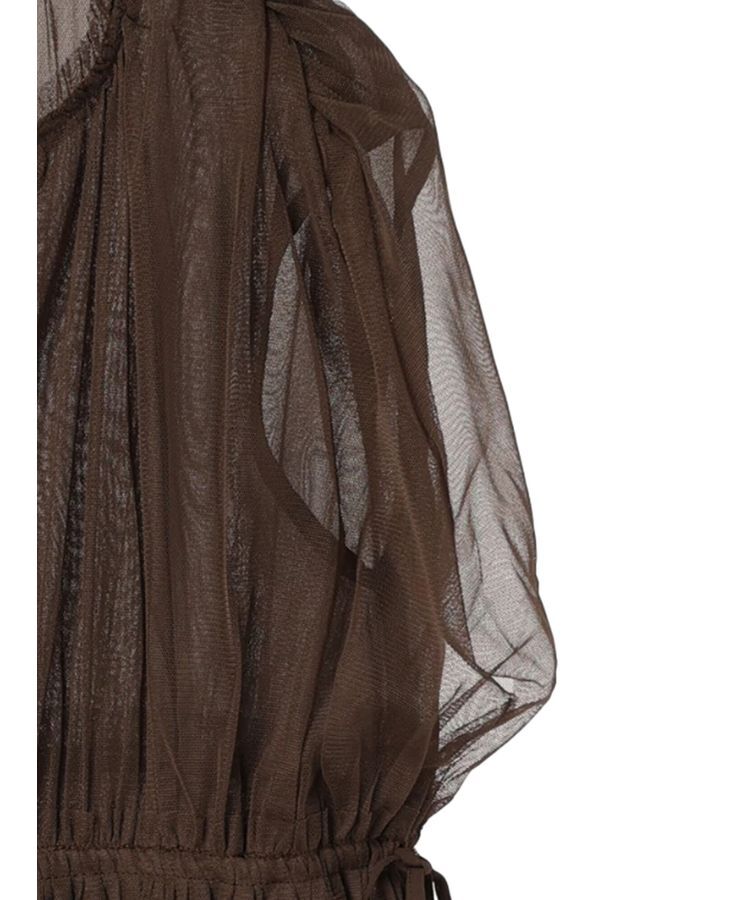 YECCA VECCA「チュールギャザーブラウス」|シャツ・ブラウス|