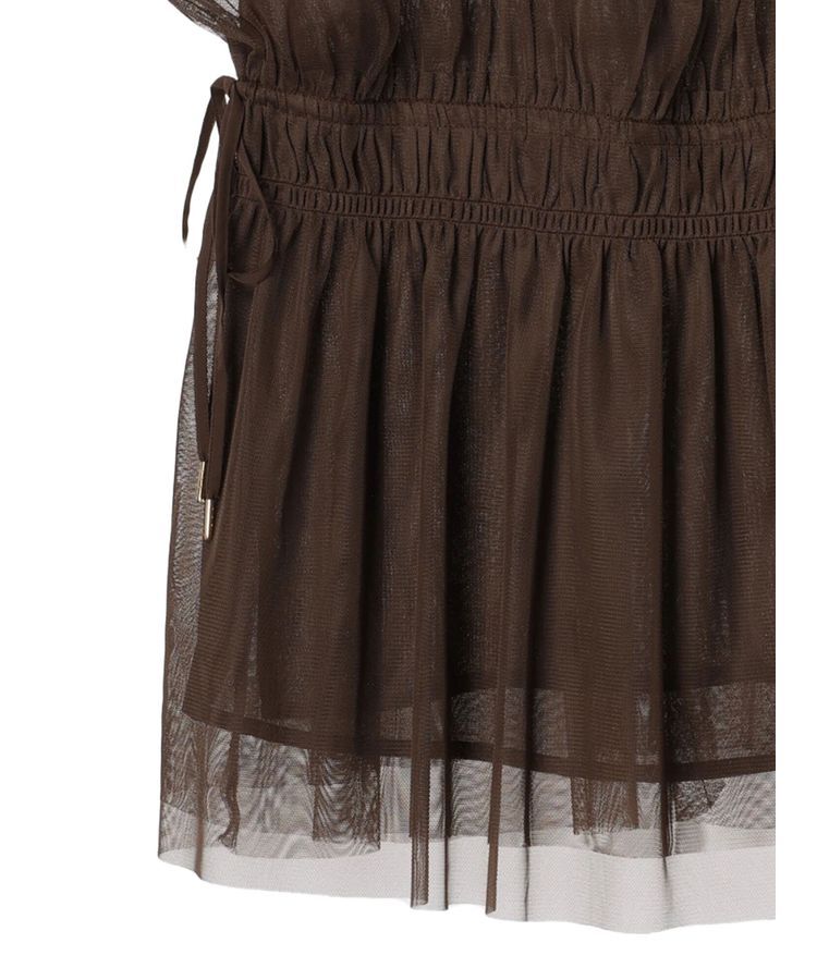 YECCA VECCA「チュールギャザーブラウス」|シャツ・ブラウス|