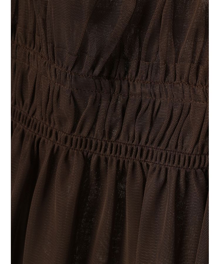 YECCA VECCA「チュールギャザーブラウス」|シャツ・ブラウス|