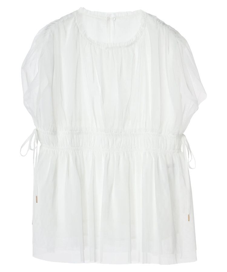 YECCA VECCA「チュールギャザーブラウス」|シャツ・ブラウス|