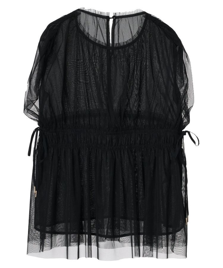 YECCA VECCA「チュールギャザーブラウス」|シャツ・ブラウス|