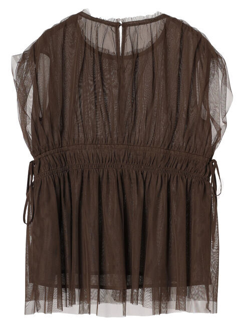 YECCA VECCA「チュールギャザーブラウス」|シャツ・ブラウス|