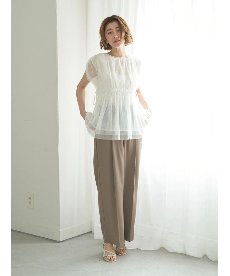 YECCA VECCA「チュールギャザーブラウス」|シャツ・ブラウス|