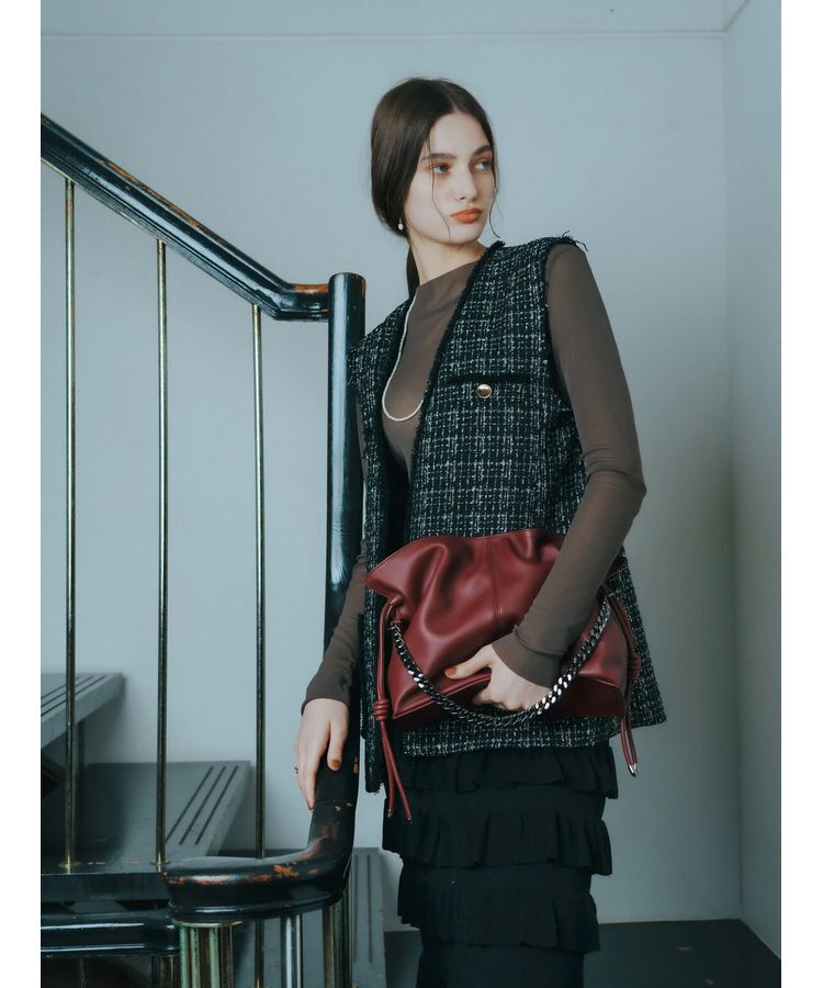 YECCA VECCA「【CLASSY.掲載】2wayチェーンギャザーバッグ」|ハンドバッグ|