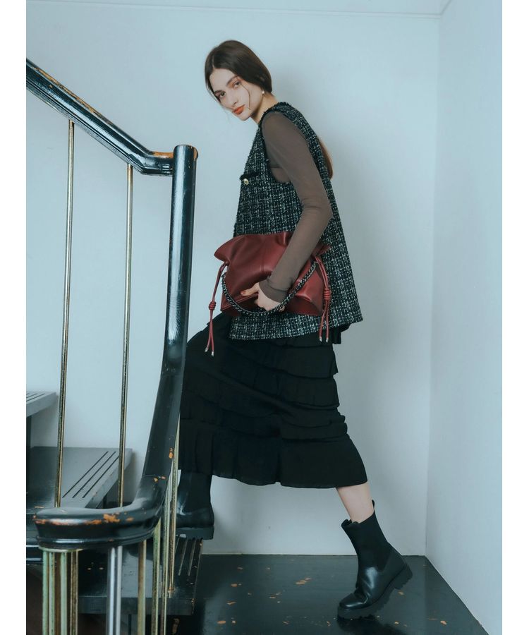 YECCA VECCA「【CLASSY.掲載】2wayチェーンギャザーバッグ」|ハンドバッグ|