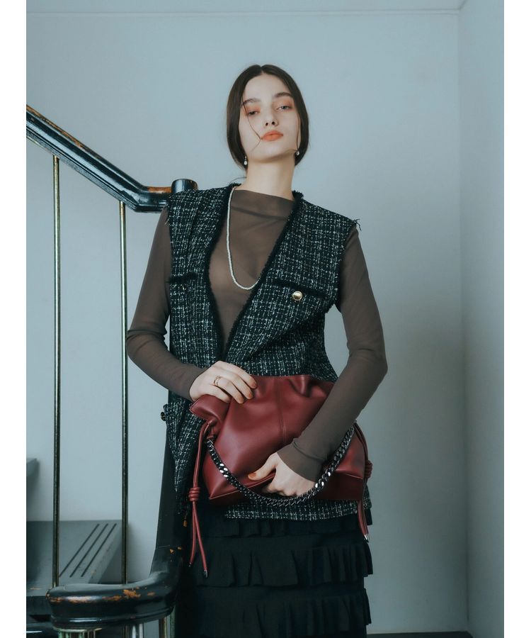 YECCA VECCA「【CLASSY.掲載】2wayチェーンギャザーバッグ」|ハンドバッグ|