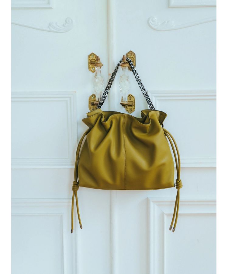 YECCA VECCA「【CLASSY.掲載】2wayチェーンギャザーバッグ」|ハンドバッグ|Green