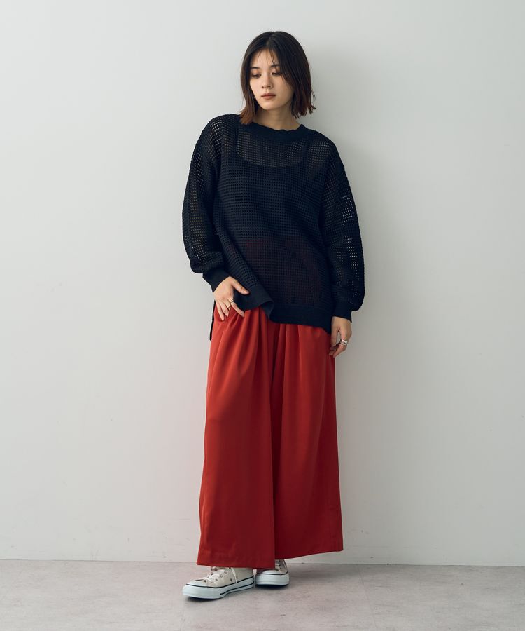 Editt by YECCA VECCA「サテンタックワイドパンツ」|その他|