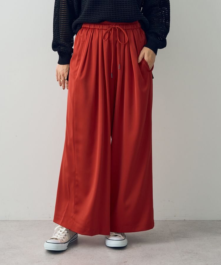 Editt by YECCA VECCA「サテンタックワイドパンツ」|その他|