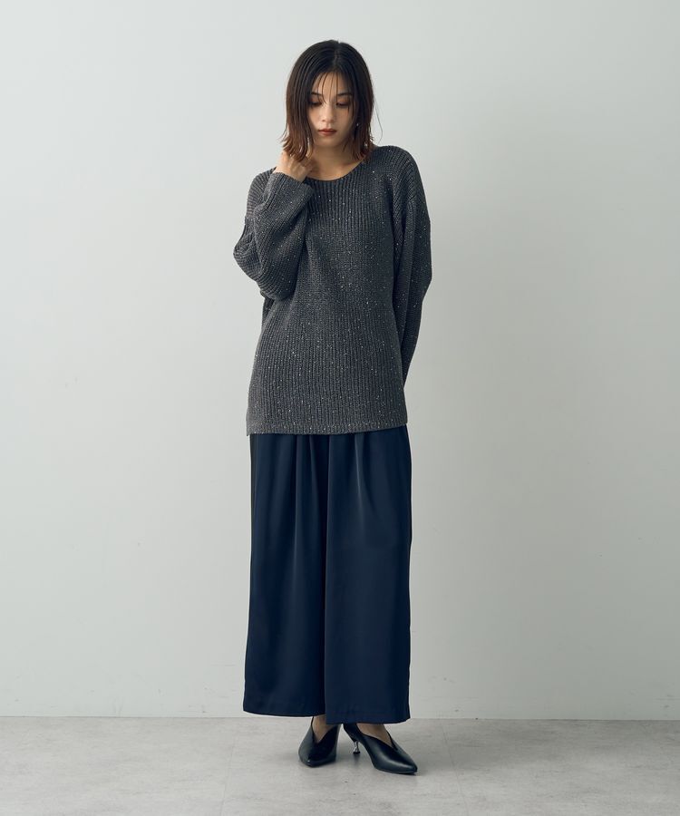 Editt by YECCA VECCA「サテンタックワイドパンツ」|その他|