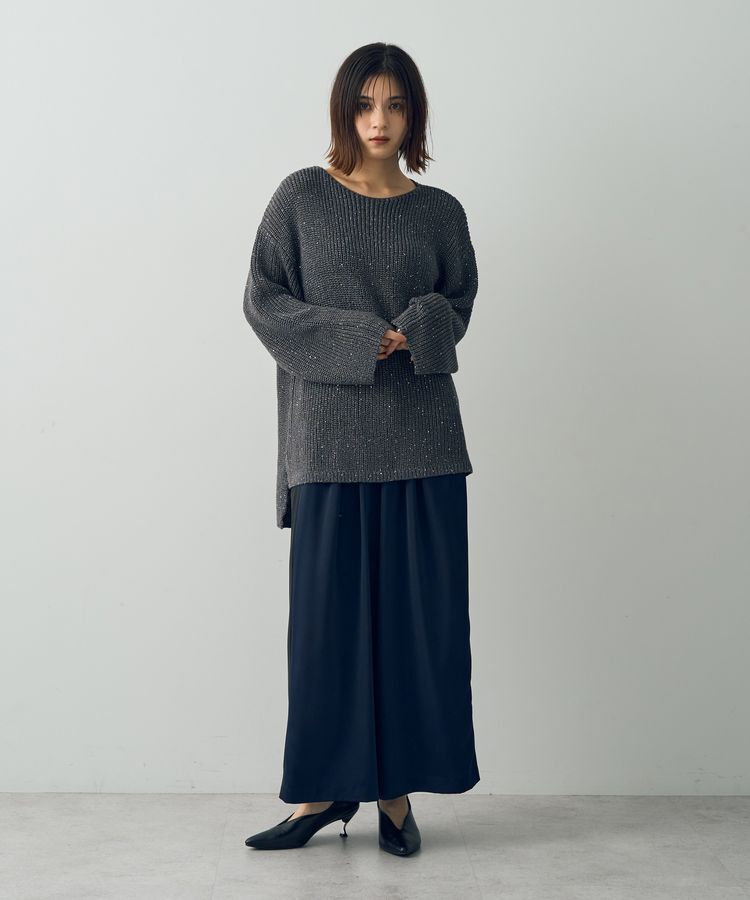 Editt by YECCA VECCA「サテンタックワイドパンツ」|その他|