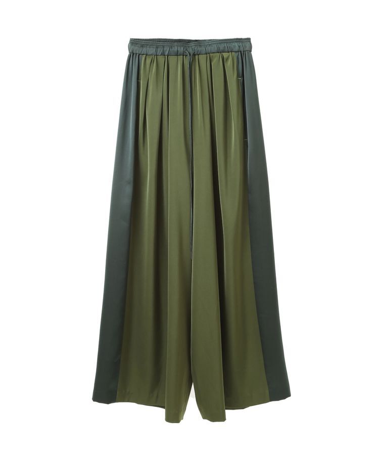 Editt by YECCA VECCA「サテンタックワイドパンツ」|その他|Green