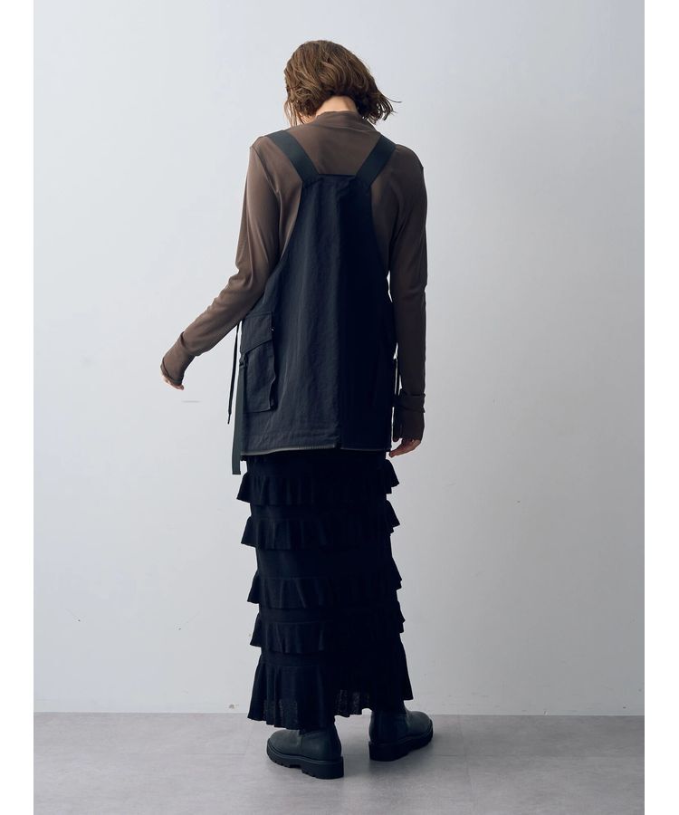 YECCA VECCA「ティアードフリルラメニットスカート」|スカート|