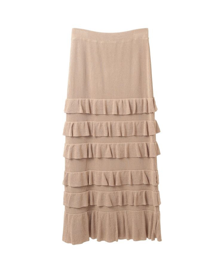 YECCA VECCA「ティアードフリルラメニットスカート」|スカート|