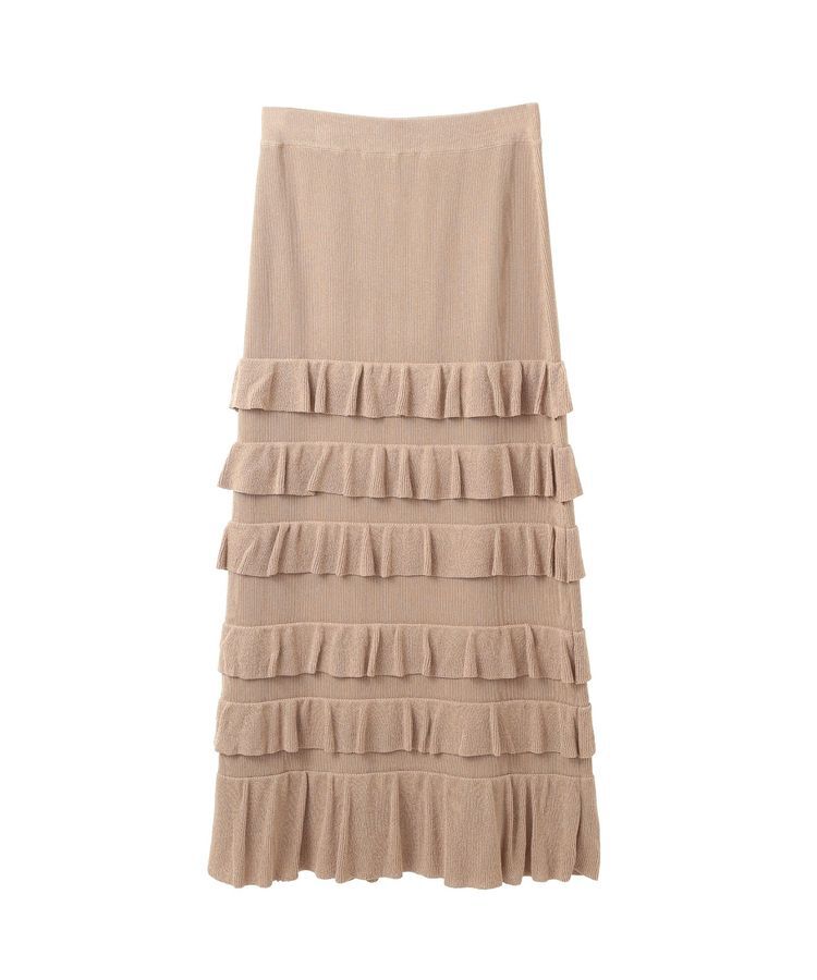 YECCA VECCA「ティアードフリルラメニットスカート」|スカート|