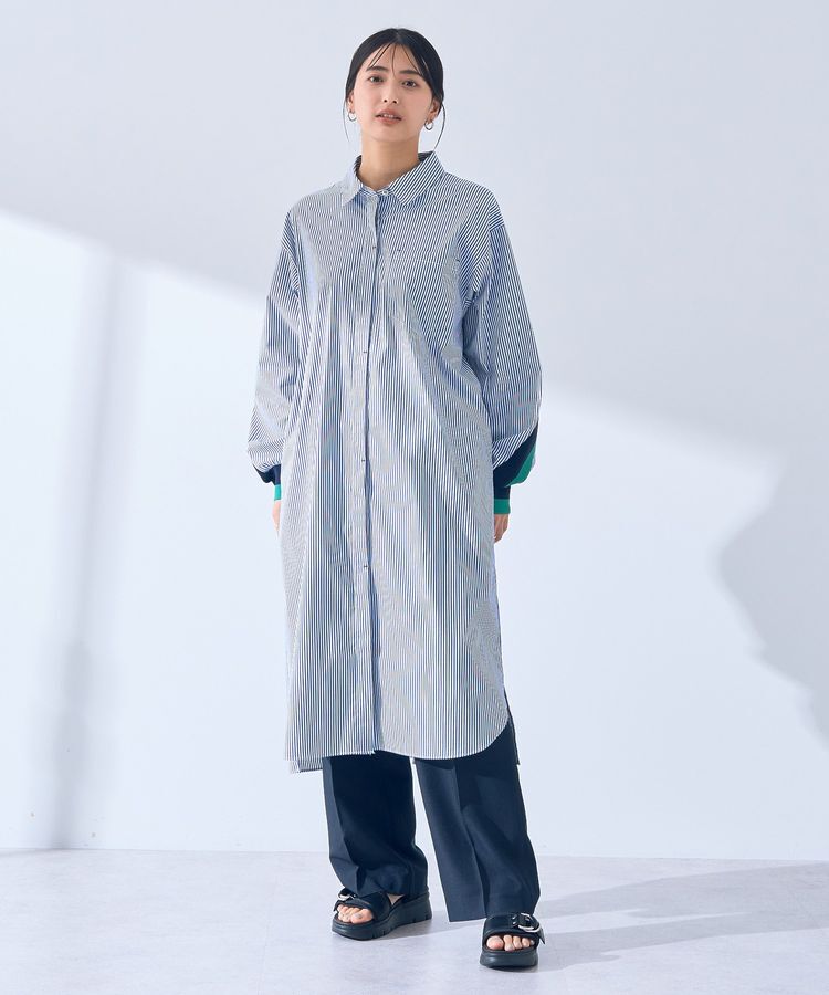 Editt by YECCA VECCA「リブMIXシャツワンピース」|ワンピース|