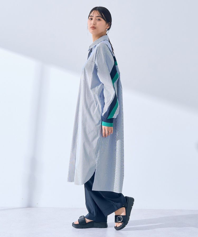 Editt by YECCA VECCA「リブMIXシャツワンピース」|ワンピース|