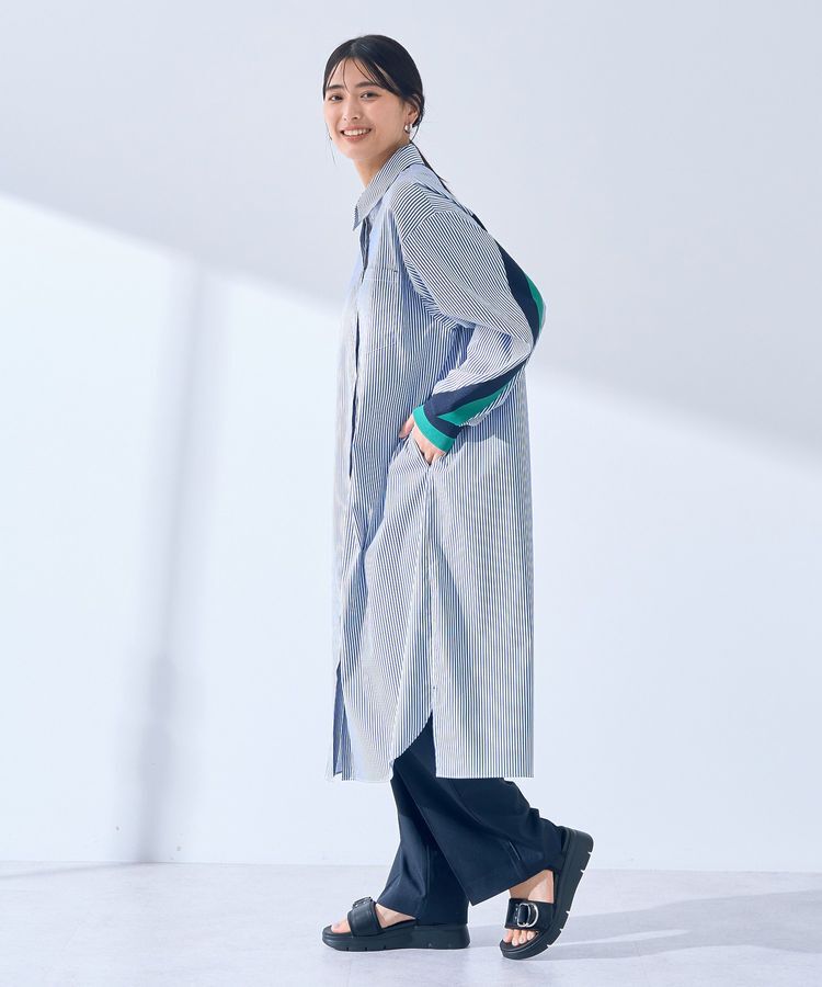 Editt by YECCA VECCA「リブMIXシャツワンピース」|ワンピース|