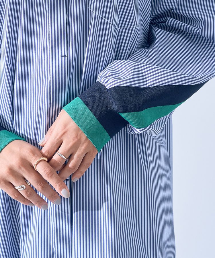 Editt by YECCA VECCA「リブMIXシャツワンピース」|ワンピース|