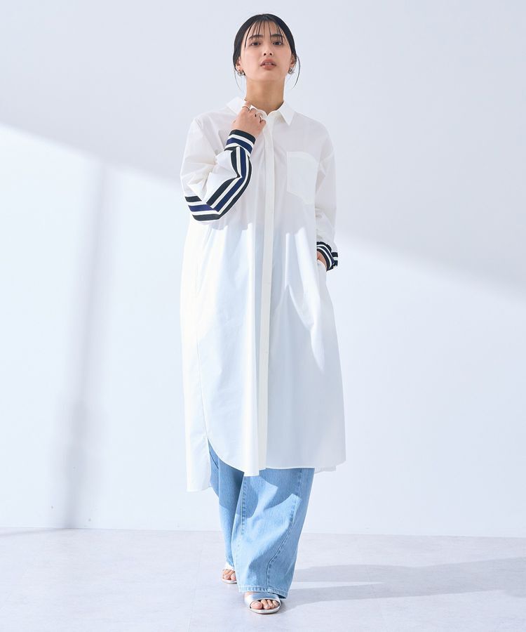 Editt by YECCA VECCA「リブMIXシャツワンピース」|ワンピース|