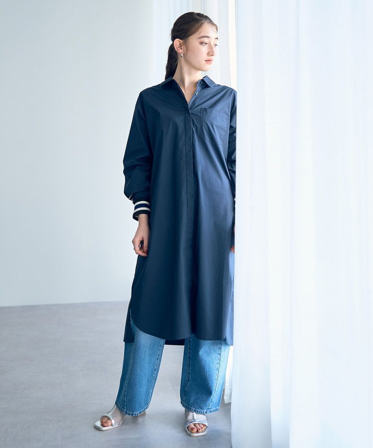 Editt by YECCA VECCA「リブMIXシャツワンピース」|ワンピース|