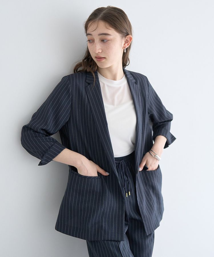 YECCA VECCA「クルーネック5分袖シアートップス」|Tシャツ・カットソー|