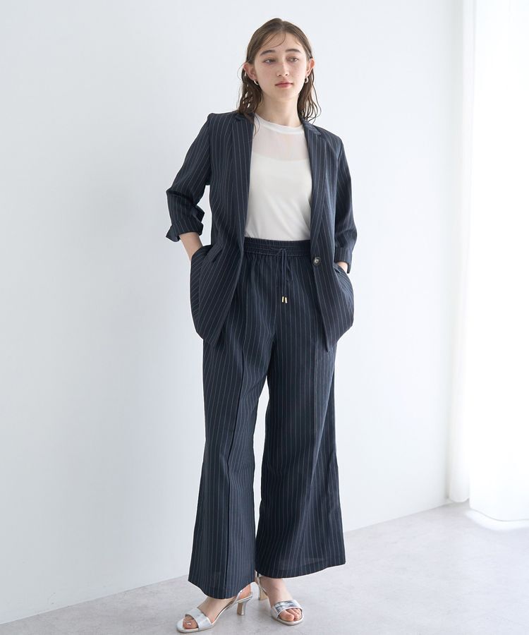 YECCA VECCA「クルーネック5分袖シアートップス」|Tシャツ・カットソー|