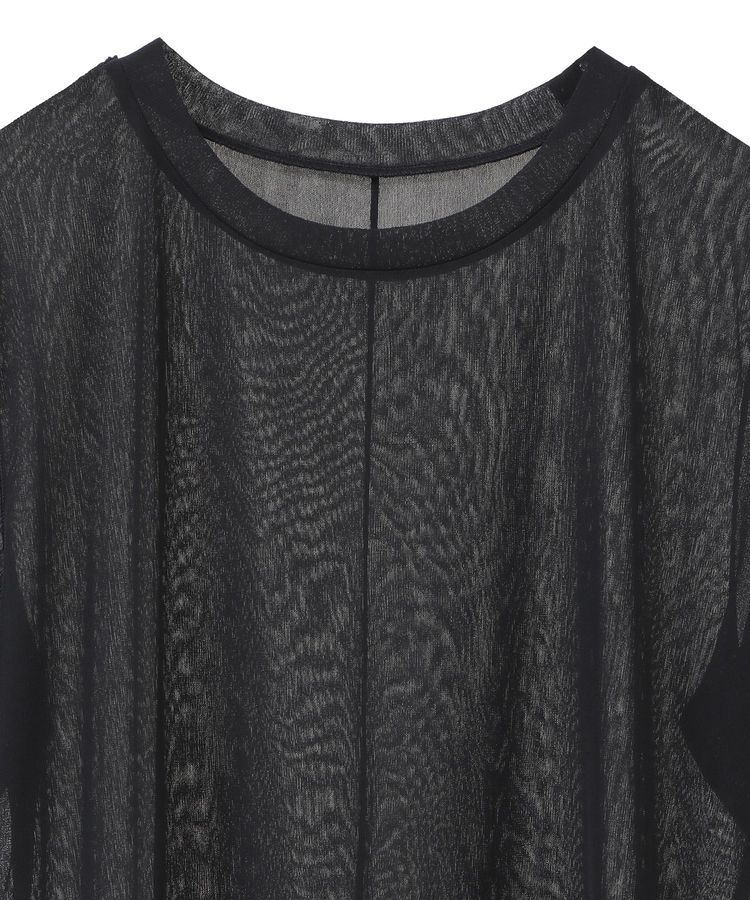 YECCA VECCA「クルーネック5分袖シアートップス」|Tシャツ・カットソー|