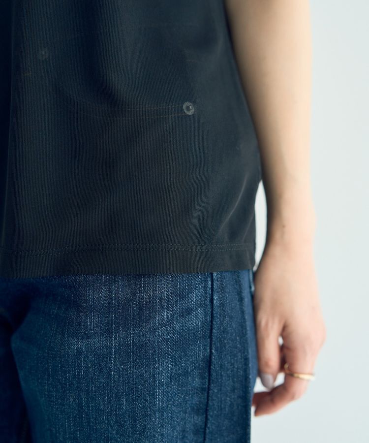 YECCA VECCA「クルーネック5分袖シアートップス」|Tシャツ・カットソー|