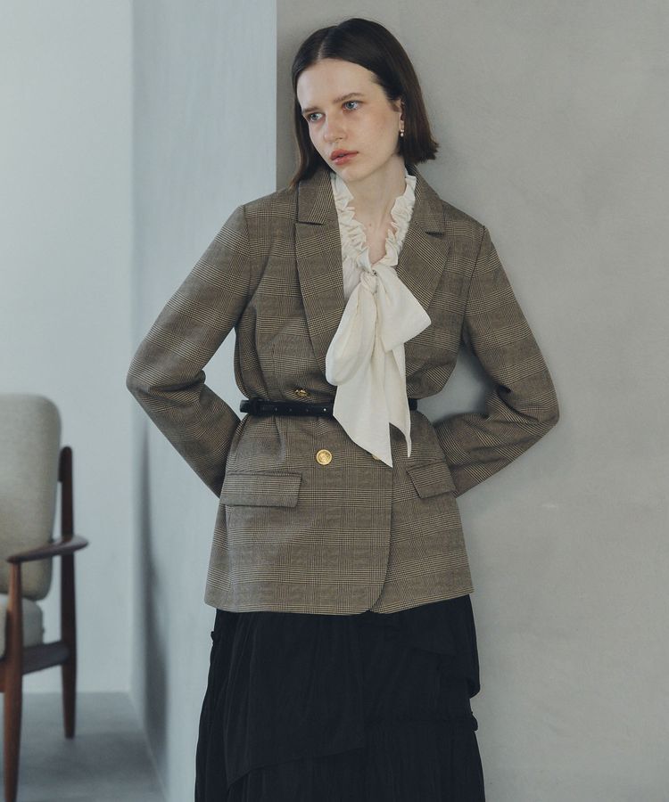 YECCA VECCA「フリルギャザーボウタイブラウス」|シャツ・ブラウス|